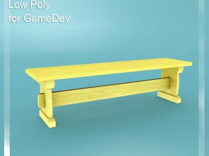 pacchetto panca low poly 1 per sviluppatori di giochi Modello 3D