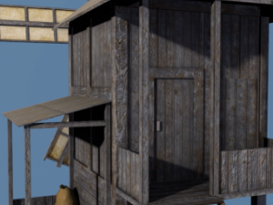 low poly old windmill  type a for gamedev Modelo 3D