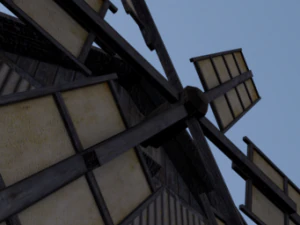 low poly old windmill  type a for gamedev 3D Model