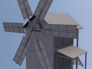 low poly old windmill  type a for gamedev Modelo 3D
