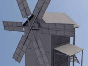 low poly old windmill  type a for gamedev 3D Model