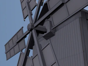 low poly old windmill  type a for gamedev 3D Model