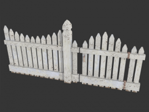 low poly wooden fence for gamedev 3D Model