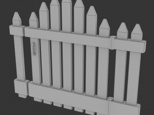 low poly wooden fence for gamedev 3D Model