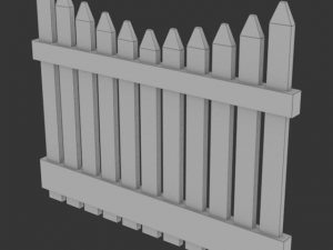 low poly wooden fence for gamedev 3D Model