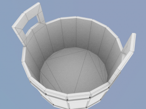 low poly wooden bucket1 for game dev Modelo 3D