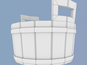 low poly wooden bucket1 for game dev Modelo 3D
