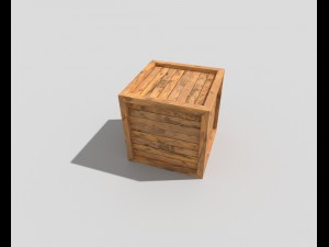 low poly wooden crate 3D मॉडल
