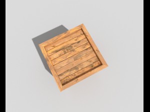 low poly wooden crate 3D मॉडल