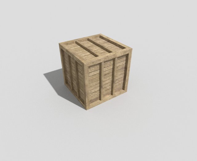 low poly wooden crate Modelo 3D .c4d .max .obj .3ds .fbx .stl .blend 