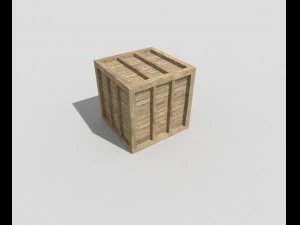 низкополигональный деревянный ящик 3D Модель
