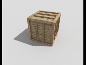 low poly wooden crate Modelo 3D