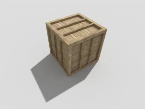 low poly wooden crate 3D Model