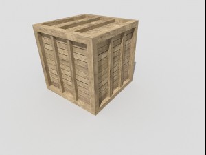 low poly wooden crate Modelo 3D