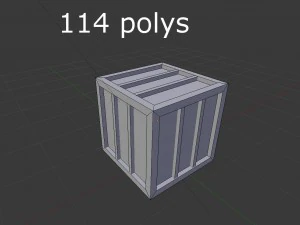 low poly wooden crate 3D Model