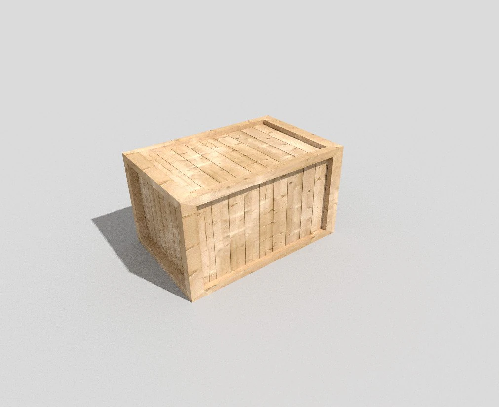 low poly wooden crate 3D Model .c4d .max .obj .3ds .fbx .stl .blend
