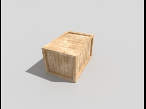 low poly wooden crate Modello 3D