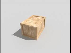 low poly wooden crate 3D Model