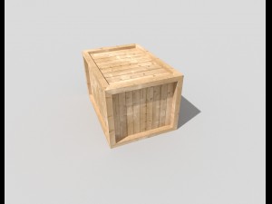 low poly wooden crate Modello 3D