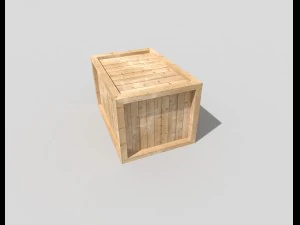 low poly wooden crate 3D Model
