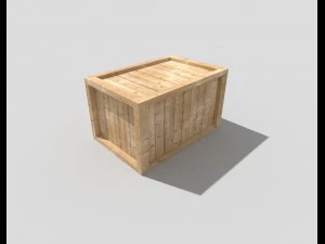 low poly wooden crate 3D Model
