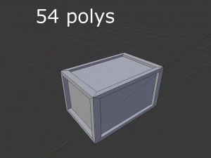 low poly wooden crate 3D Model
