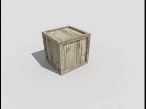 low poly wooden crate 3D Модель