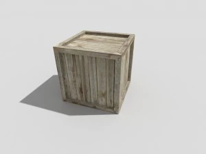 low poly wooden crate 3D Model