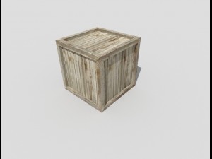 low poly wooden crate Modelo 3D