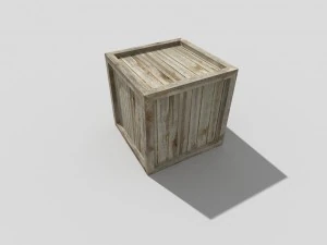 low poly wooden crate 3D Model