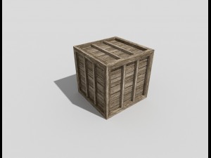 low poly wooden crate 3D Модель