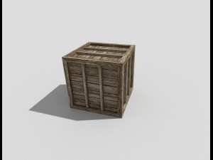low poly wooden crate Modelo 3D