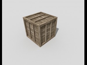 low poly wooden crate Modelo 3D
