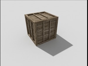 low poly wooden crate Modelo 3D