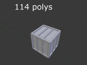 low poly wooden crate Modelo 3D