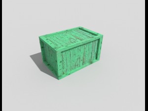 low poly wooden crate 3D Модель