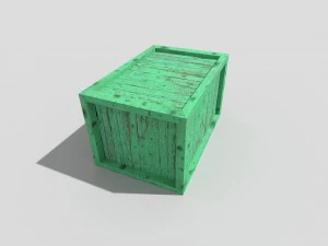 caixa de madeira baixa poli Modelo 3D