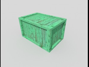 low poly wooden crate 3D 모델