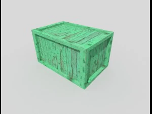caixa de madeira baixa poli Modelo 3D