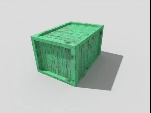 caixa de madeira baixa poli Modelo 3D