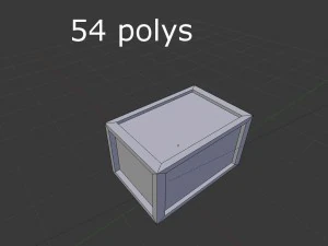 caixa de madeira baixa poli Modelo 3D