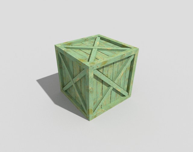 low poly wooden crate Model 3D .c4d .max .obj .3ds .fbx .stl .blend 
