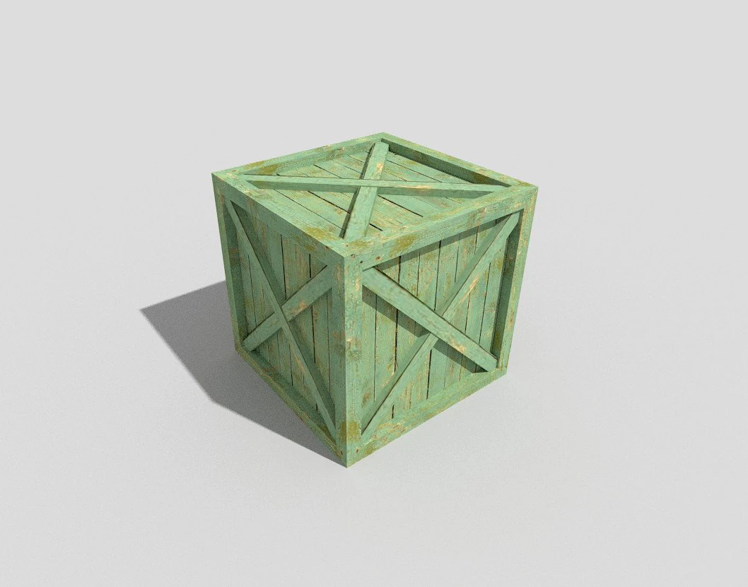 low poly wooden crate 3D Model .c4d .max .obj .3ds .fbx .stl .blend 