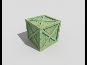 low poly wooden crate 3D Модель