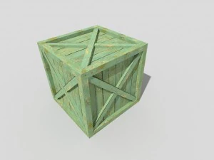 low poly wooden crate 3D Model