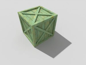 low poly wooden crate 3D Model