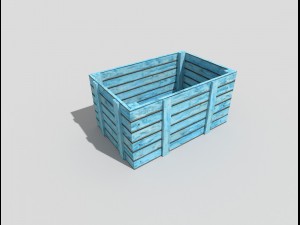 low poly wooden crate 3D Модель