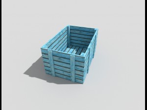 low poly wooden crate 3D मॉडल