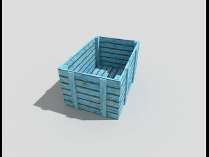 caixa de madeira baixa poli Modelo 3D