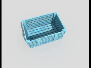 caixa de madeira baixa poli Modelo 3D